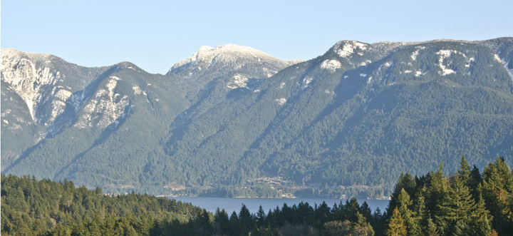 View of North Shore mountains, winter 2013.